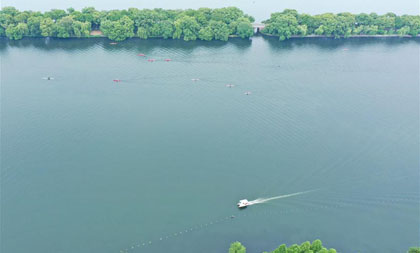 aerial views of west lake scenic area