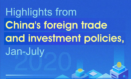 highlights from china's foreign trade and investment policies, jan-july