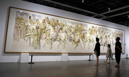 belt and road-themed art exhibition held in hangzhou